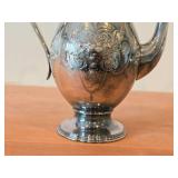 900-grams Silverplated Coffee Pot by Wilcox Silver Plate Co. / Mid-Century Modern style / #N7041 design / Lady Mary pattern / 9 1/2" x 5" x 11 1/2"