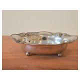 Vintage 492-grams Silverplated Footed Serving / Fruit Bowl by Henny v.d. Hude 1916 (stamped on bottom) 12" x 9" x 3"