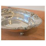 Vintage 492-grams Silverplated Footed Serving / Fruit Bowl by Henny v.d. Hude 1916 (stamped on bottom) 12" x 9" x 3"