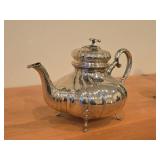 Vintage 595-grams Silverplated Tea Pot (Norway) / Rococo style style / 11 1/4" x 6" x 7"