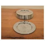 Lot of (12) 6" 1183-grams (total) Silverplated Bread Plates - Monogram F by W.M. A. Rogers