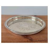 13" 541-grams Silverplated / Etched Ornate Scrollwork Gallery Serving Tray by Towle #4192