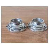 Lot of (1 Pair) 43-grams (total) Sterling Silver Salt & Pepper Weighted Bases - Hurricane by Quaker #703