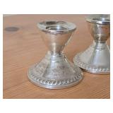 Lot of (1 Pair) 191-grams (total) Sterling Silver Weighted Candlestick Holders by Duchin Creation 2 1/2" x 2 1/2"