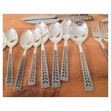 Lot of (29 Piece) 1084-grams (total) 830 Silver Flatware Set - Knifes (x5), Dinner Forks (x7), Salad Forks (x6), Small Spoons (x7), Large Spoons (x3), Serving Spoon, 2-tine Fork - Juvel by Nils Hanson