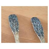 Lot of (3) 280-grams (total) 830 Silver Flatware - Salad Serving Set and 5-tine Serving Fork - Valdres by Th. Martinson (Norway)