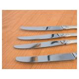 Lot of (4) 9" 290-grams (total) Dinner Knives - Francis I by Reed & Barton Sterling Silver Handle / Silverplated Blade