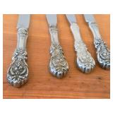 Lot of (4) 9" 303-grams (total) Dinner Knives - Francis I by Reed & Barton Sterling Silver Handle / Silverplated Blade
