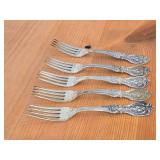 Lot of (5) 7 1/2" 299-grams (total) Sterling Silver Dinner Forks - Francis I by Reed & Barton