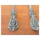 Lot of (2) 8" 157-grams (total) Sterling Silver Pierced Fish / Cold Meat Serving Forks - Francis I by Reed & Barton