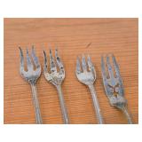 Lot of (4) 95-grams (total) Sterling Silver Forks - Lemon / Hors d