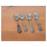 Lot of (4) 5 1/4" 112-grams (total) Sterling Silver Ice Cream Forks - Francis I by Reed & Barton