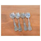 Lot of (4) 5 1/4" 115-grams (total) Sterling Silver Ice Cream Forks - Francis I by Reed & Barton