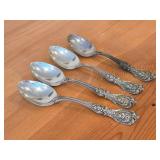 Lot of (4) 7 1/4" 241-grams (total) Sterling Silver Dessert / Soup Spoons - Francis I by Reed & Barton (oval)