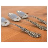 Lot of (3) 7 1/4" 180-grams (total) Sterling Silver Dessert / Soup Spoons - Francis I by Reed & Barton (oval)