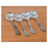 Lot of (4) 5-7/8" 167-grams (total) Sterling Silver Cream Soup Spoons - Francis I by Reed & Barton