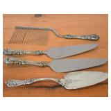 423-grams (total) Pastry / Cake Server 9-1/2", Pie/Cake Server 10-3/8" (x2), Cake Breaker 10-1/2" - Francis I by Reed & Barton