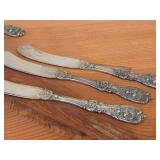 Lot of (8) 250-grams (total) Sterling Silver Flat Handle Butter Spreaders - Francis I by Reed & Barton