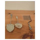 306-grams (total) Sterling Silver Cake Breaker 11", Pastry / Pie Server 10-1/2", Gorham Saxon Stag Cake/Pie Server 11"