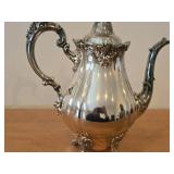 1451-grams Baroque Silverplated Holloware Tea Pot by Wallace / Mid-Century Modern style / #282 10" x 11" x 5"