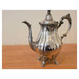 1451-grams Baroque Silverplated Holloware Tea Pot by Wallace / Mid-Century Modern style / #282 10" x 11" x 5"
