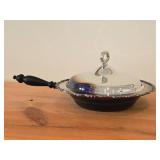 Vintage 12" 1360-grams Silverplated Chafing Dish with Wood Handle (round)