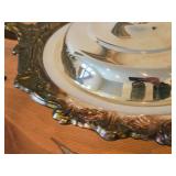 2267-grams Silverplated Chafing Dish with Wood Handle by Sheridan Taunton Silversmith Ltd.