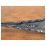 Lot of (7) 282-grams (total) Silverplated Flatware - 1847 Rogers Bros Gravy Ladle, Gorham Gravy Ladle, W.M. Rogers Camelot-Melody Fruit Spoons (x2), Sugar Sifter, Decorative Wide Spoon, Decorative Tea