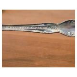 Lot of (7) 282-grams (total) Silverplated Flatware - 1847 Rogers Bros Gravy Ladle, Gorham Gravy Ladle, W.M. Rogers Camelot-Melody Fruit Spoons (x2), Sugar Sifter, Decorative Wide Spoon, Decorative Tea