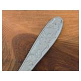 Lot of (7) 282-grams (total) Silverplated Flatware - 1847 Rogers Bros Gravy Ladle, Gorham Gravy Ladle, W.M. Rogers Camelot-Melody Fruit Spoons (x2), Sugar Sifter, Decorative Wide Spoon, Decorative Tea