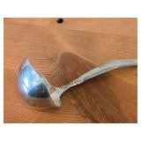 Lot of (7) 282-grams (total) Silverplated Flatware - 1847 Rogers Bros Gravy Ladle, Gorham Gravy Ladle, W.M. Rogers Camelot-Melody Fruit Spoons (x2), Sugar Sifter, Decorative Wide Spoon, Decorative Tea