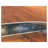 Lot of (7) 282-grams (total) Silverplated Flatware - 1847 Rogers Bros Gravy Ladle, Gorham Gravy Ladle, W.M. Rogers Camelot-Melody Fruit Spoons (x2), Sugar Sifter, Decorative Wide Spoon, Decorative Tea