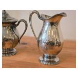 736-grams (total) Silverplated Creamer and Covered Sugar Bowl - Lady Mary by Wilcox Silver Plate Co. N7041