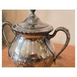 736-grams (total) Silverplated Creamer and Covered Sugar Bowl - Lady Mary by Wilcox Silver Plate Co. N7041