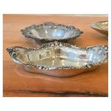 Lot of (4) 337-grams (total) Sterling Silver Dishes - Amston Candy Dish, Wallace Clam Shell Dish (x2), Wallace Mint/Nut Dish