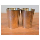 Lot of (2) 197-grams (total) Sterling Silver Mint Julep Cups 3 3/4" x 2 3/4"