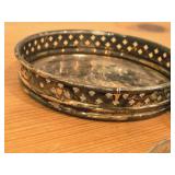 (6) Webster Co. American Art Sterling Silver and Glass Coasters, (1) Silverplated Wine Bottle Coaster