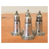 Lot of (2) 3" 245-grams (total) Sterling Silver Weighted Salt & Pepper Shaker Set of 2 by Empire #244