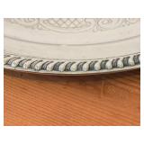 Lot of (2) Vintage 1451-grams (total) Silverplated Round Serving Trays - 15"  by Fales #1779, 12" by W.M. Rogers #161