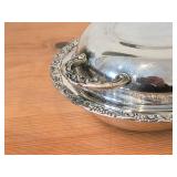 Lot of (2) Vintage 1782-grams (total) Silverplated Covered Vegetable Bowls 8" x 11"
