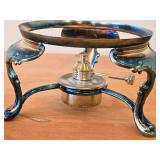 Vintage 980-grams Silverplated Carafe / Chafing Dish Stand 4" x 8" with Alcohol / Oil Burner
