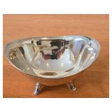 458-grams (total) Denmar Silverplated Compote Dish #435 5"Dx3", Vintage Mid-Century style Footed Oval Silverplated Serving Bowl 6"x5"x2-1/2"