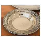 Lot of (3) 590-grams (total) Silverplated Dishwares by Wallace - 10" Plate #6543, 6-1/2" x 5" Oval Footed Scalloped Edge Dish, 6-1/2" Round Bowl