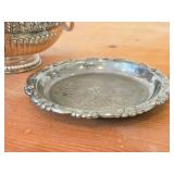 Lot of (3) Vintage 442-grams (total) Silverplated - Gorham Repousse Bonbon Bowl 5"D, Italian Coaster 4"D, F.B. Rogers Monteith Pedestal Bowl w/ Ring Handles 5" x 3-1/2"