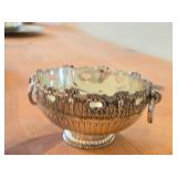 Lot of (3) Vintage 442-grams (total) Silverplated - Gorham Repousse Bonbon Bowl 5"D, Italian Coaster 4"D, F.B. Rogers Monteith Pedestal Bowl w/ Ring Handles 5" x 3-1/2"