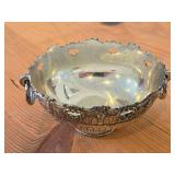 Lot of (3) Vintage 442-grams (total) Silverplated - Gorham Repousse Bonbon Bowl 5"D, Italian Coaster 4"D, F.B. Rogers Monteith Pedestal Bowl w/ Ring Handles 5" x 3-1/2"