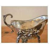 Vintage 984-grams Silverplated Tilting Gravy Bowl by Zinn with Warming Stand