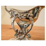 Vintage 984-grams Silverplated Tilting Gravy Bowl by Zinn with Warming Stand
