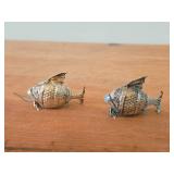 Vintage 59-grams (total) Fish theme Sterling Silver Salt and Pepper Shakers