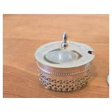 82-grams (total) Lidded Silverplated Decorative Dish (designed to hold glass insert - not included) 3"x2"x3", 3"Mini Silverplated Goblet / Trophy